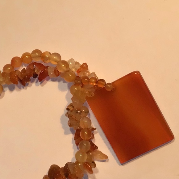 ❤ Multi strand Agate necklace with beautiful Brazilian Agate Pendant ❤ - Picture 5 of 12